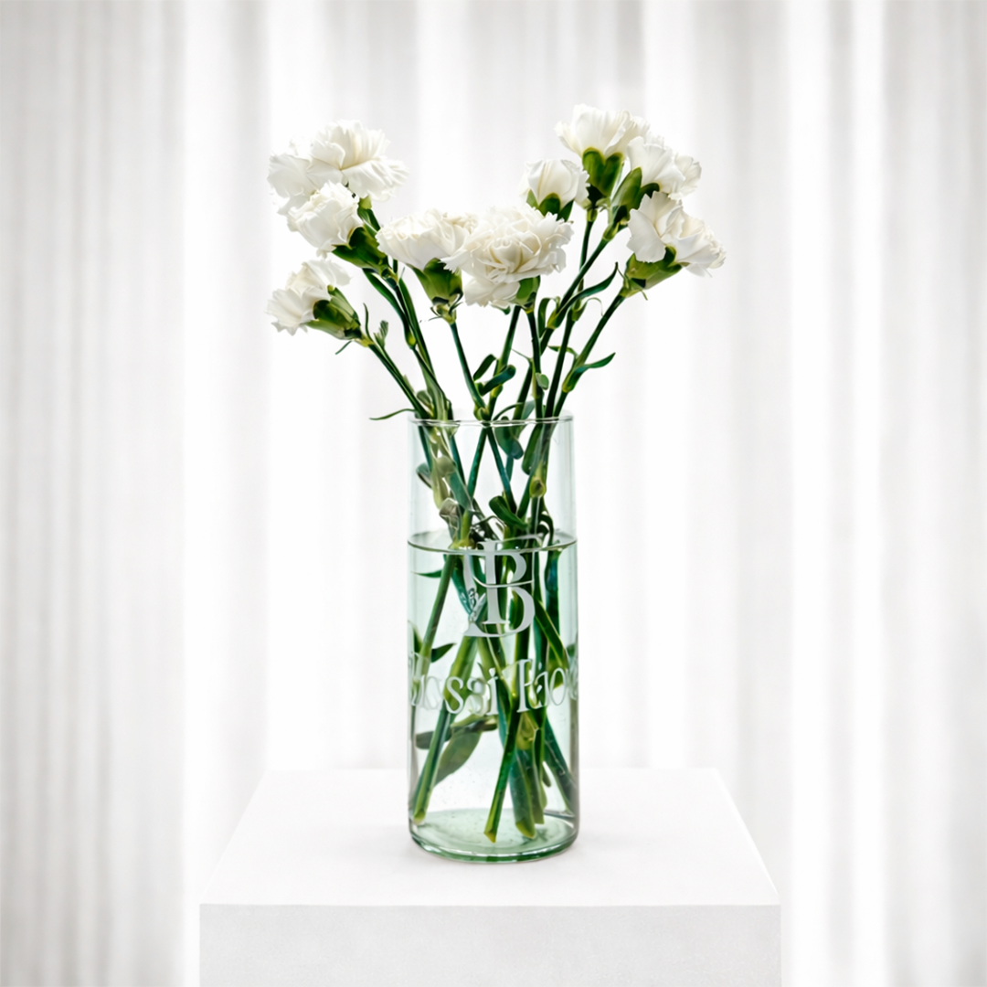 Glass Aura - White Carnations